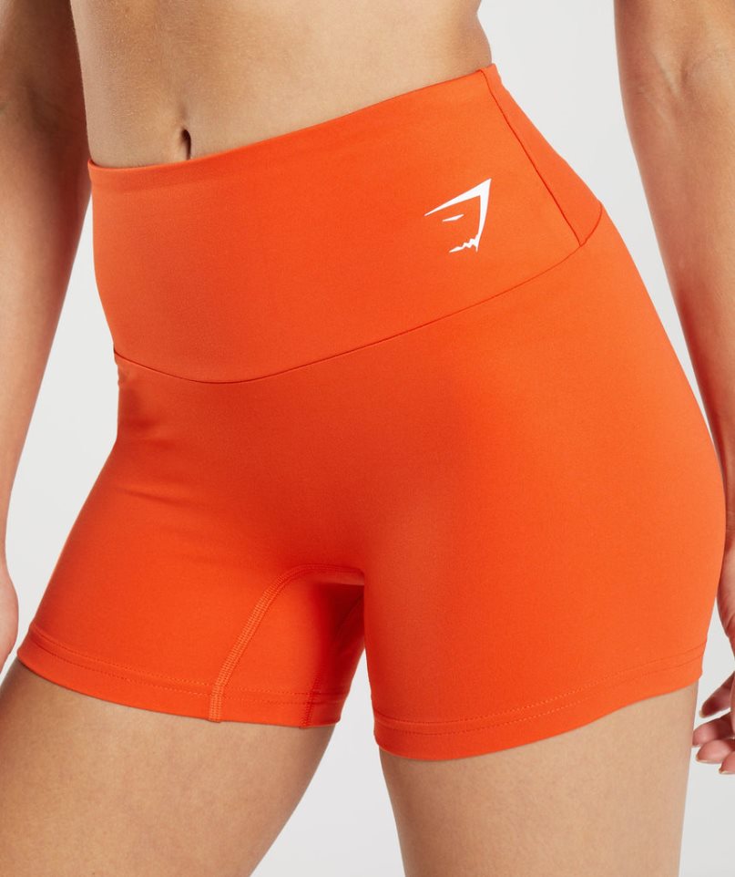 Women's Gymshark Training Tight Shorts Orange | NZ 3HXLZC